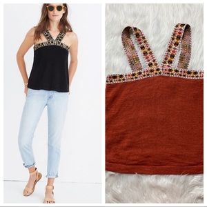 Madewell embroidered swing sweater tank top